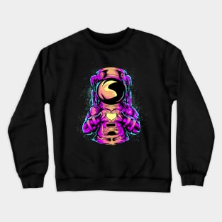 astronaut Love sign spaceman retro color Crewneck Sweatshirt